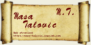 Maša Talović vizit kartica